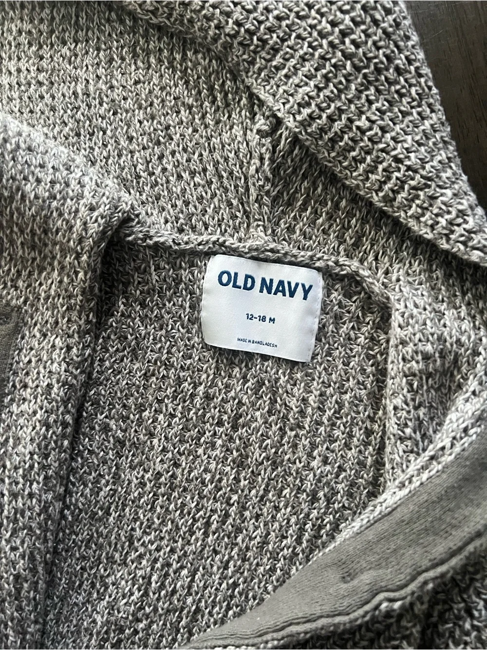 Old Navy Hooded Knit Button-Up Sweater in Gray
